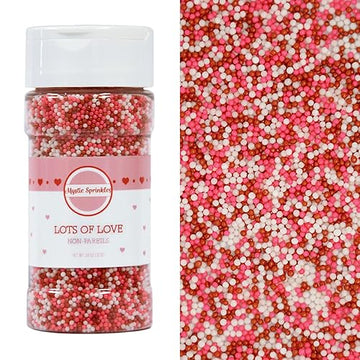 Mystic Sprinkles Valentine's Day Sprinkle Mixes (Lots of Love Nonpareils 3.8oz)