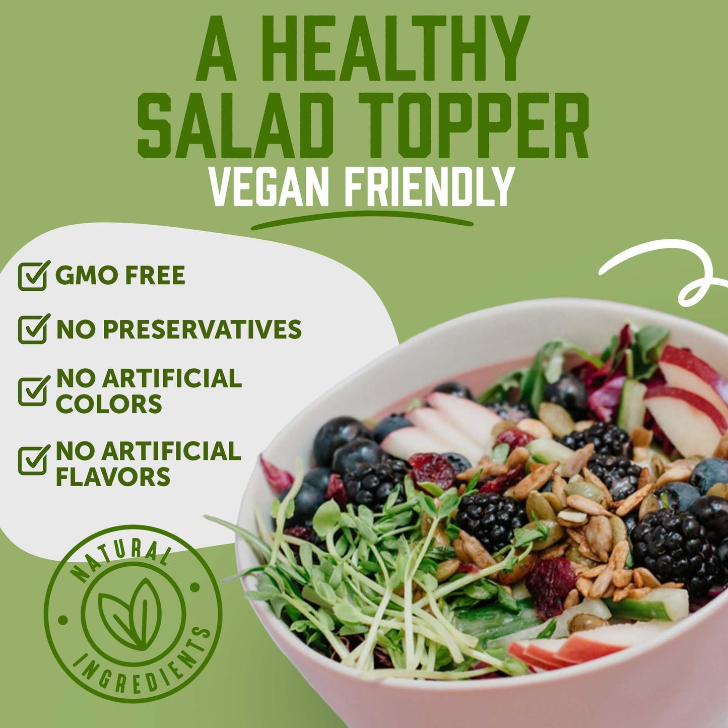 naturSource Smart Life Plant Based Salad Topper Vegan Friendly gluten Free 16 oz Re-Sealable Pack