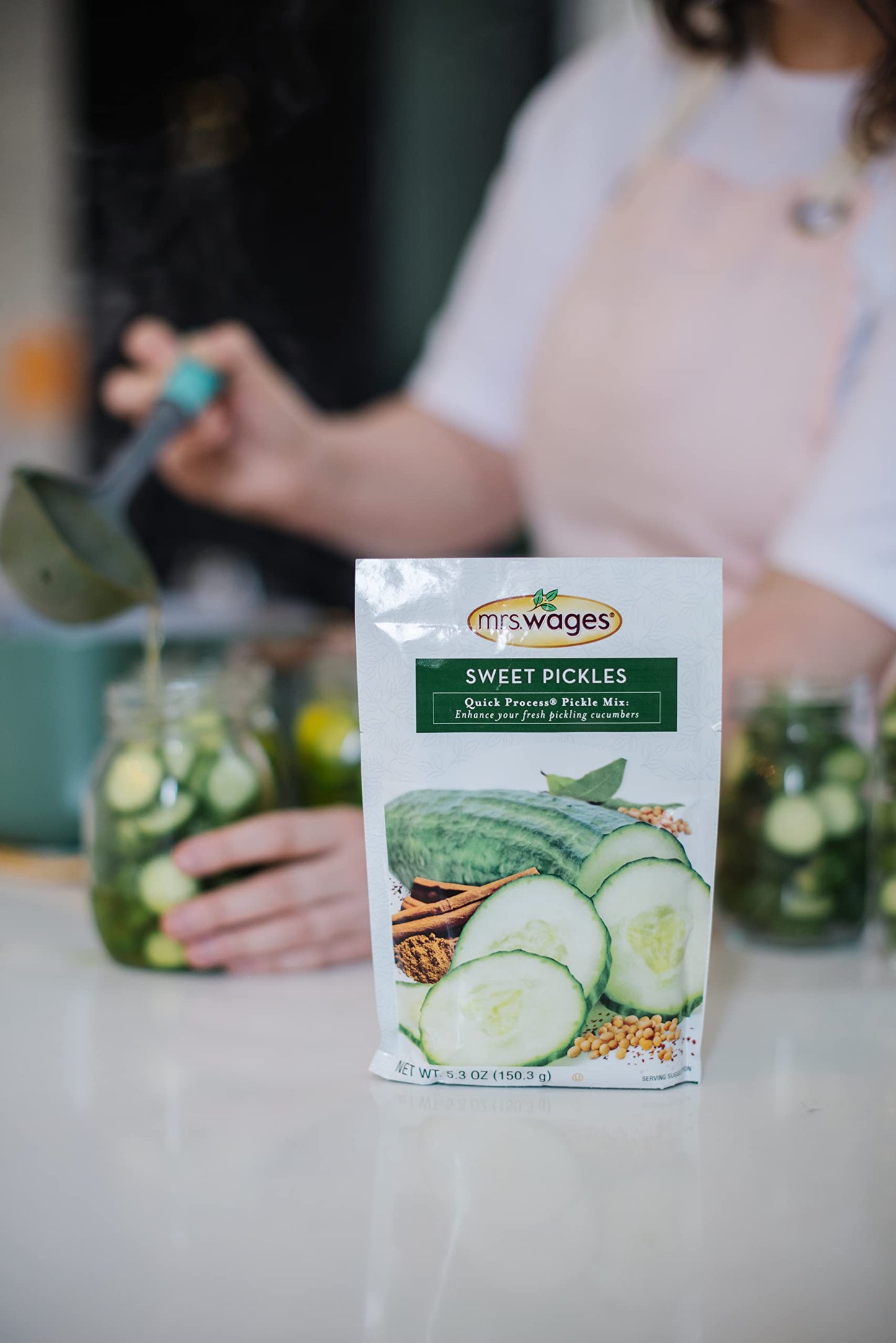 Mrs. Wages Sweet Pickles Quick Process Mix Quick and Easy Simple-To-Use Simple Homemade Pickles Sweet Traditional Pickle Flavori