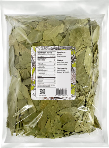 Soeos Bay Leaves Dried Herbs, Whole Bay Leaves, 1 lb (454g) Bulk Packaging