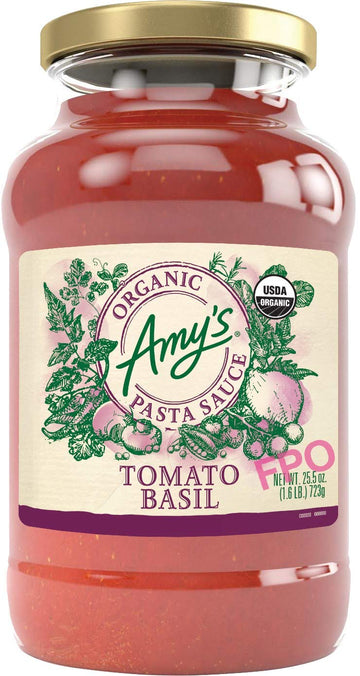 Amy'S Pasta Sauces, Tomato Basil Pasta Sauce, 25.5 Ounce