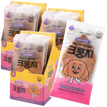 K Food Korean Food Flat Croissant Himalayan Pink Salt - Bulk Pack (30 Count)  Crispy Croissant Snack With 26.43% Natural Butter  Individually Wrapped For Freshness & Convenience  ???  ???? ????
