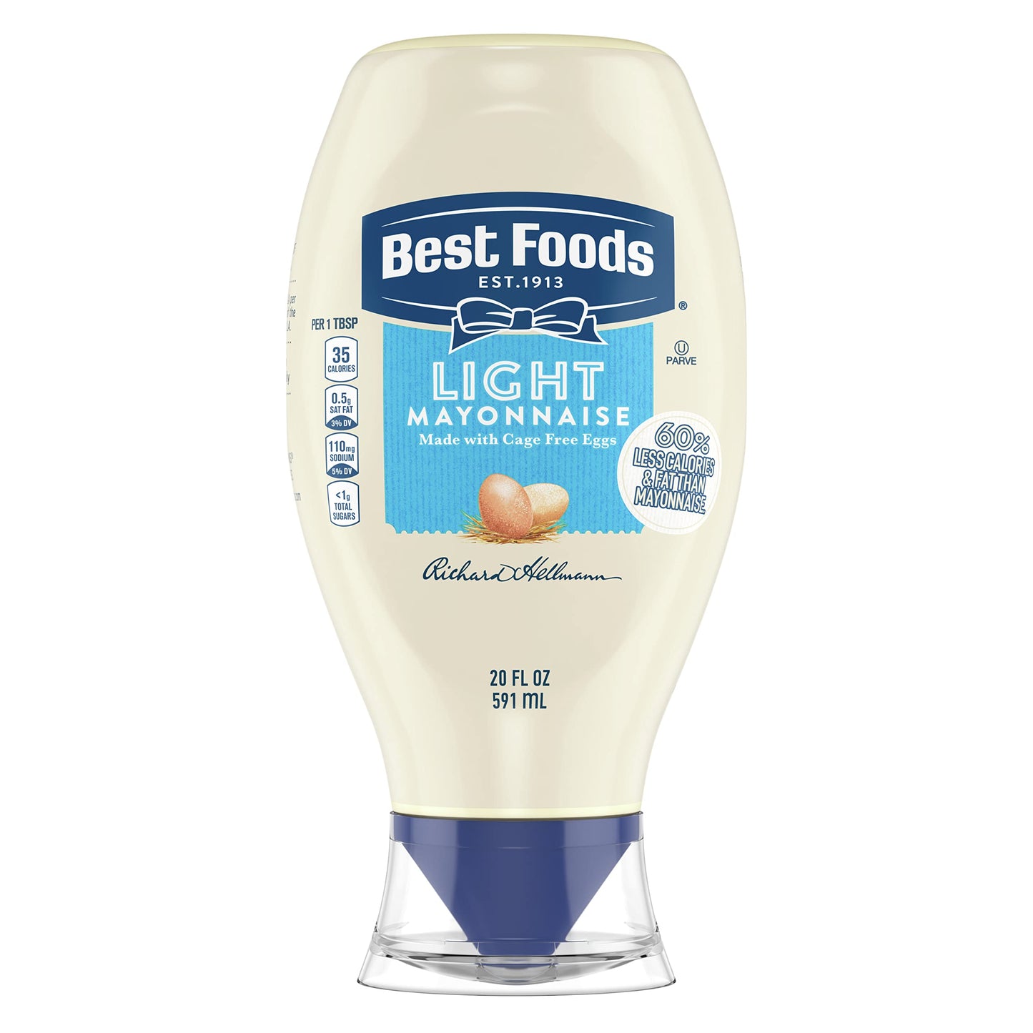 Best Foods Mayonnaise Light Mayo 1 ct For a Creamy Condiment or Sandwich Spread 60% Less Fat and Calories than Regular Mayonnais