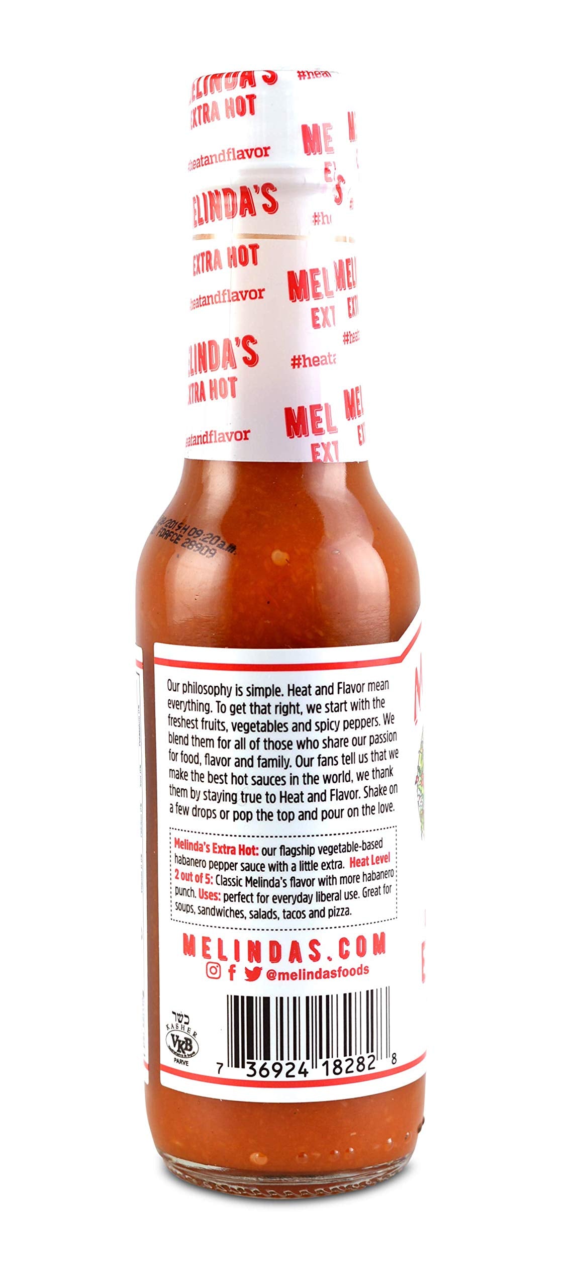 Melindas Original Habanero Extra Hot Sauce - Gourmet Habanero Hot Sauce - Made With Habanero Peppers, Carrots, Onion, Vinegar &
