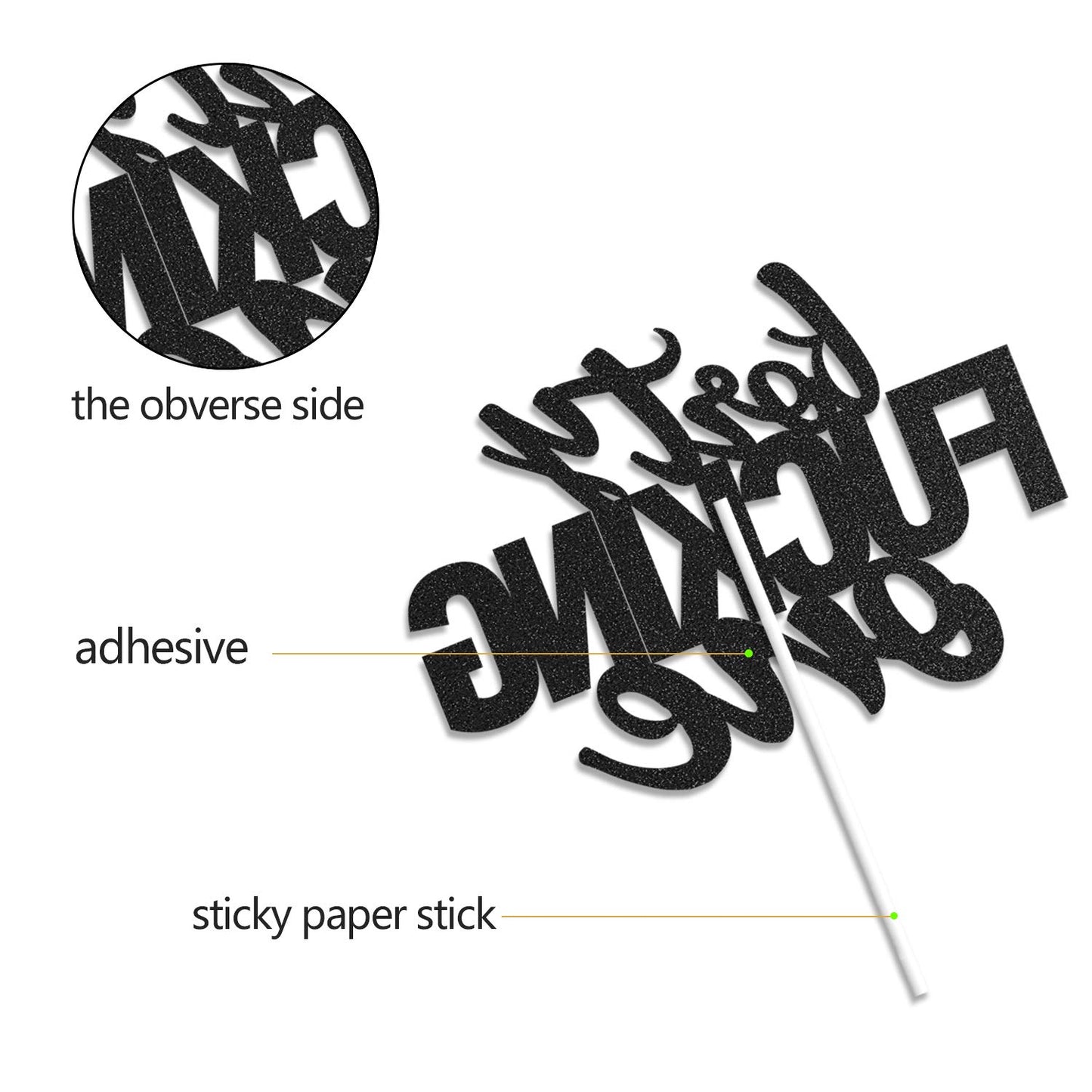 Forty One Black Glitter Cake Toppers 41 Years Old 41St Birthday Party Decorations Supplies