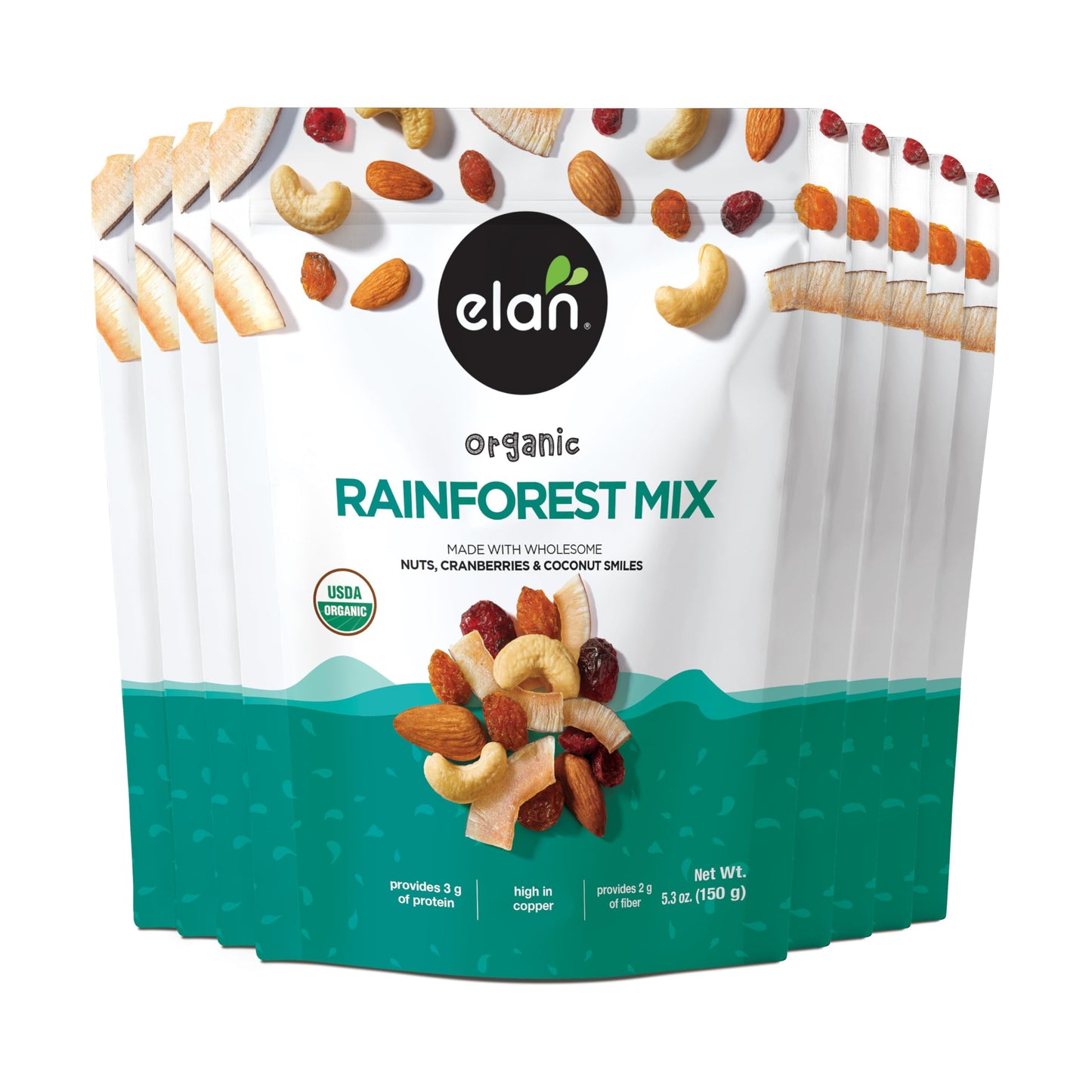Elan Organic Rainforest Mix, Dried Fruits & Nuts, Non-GMO, Gluten-Free, Vegan, 42.4 oz