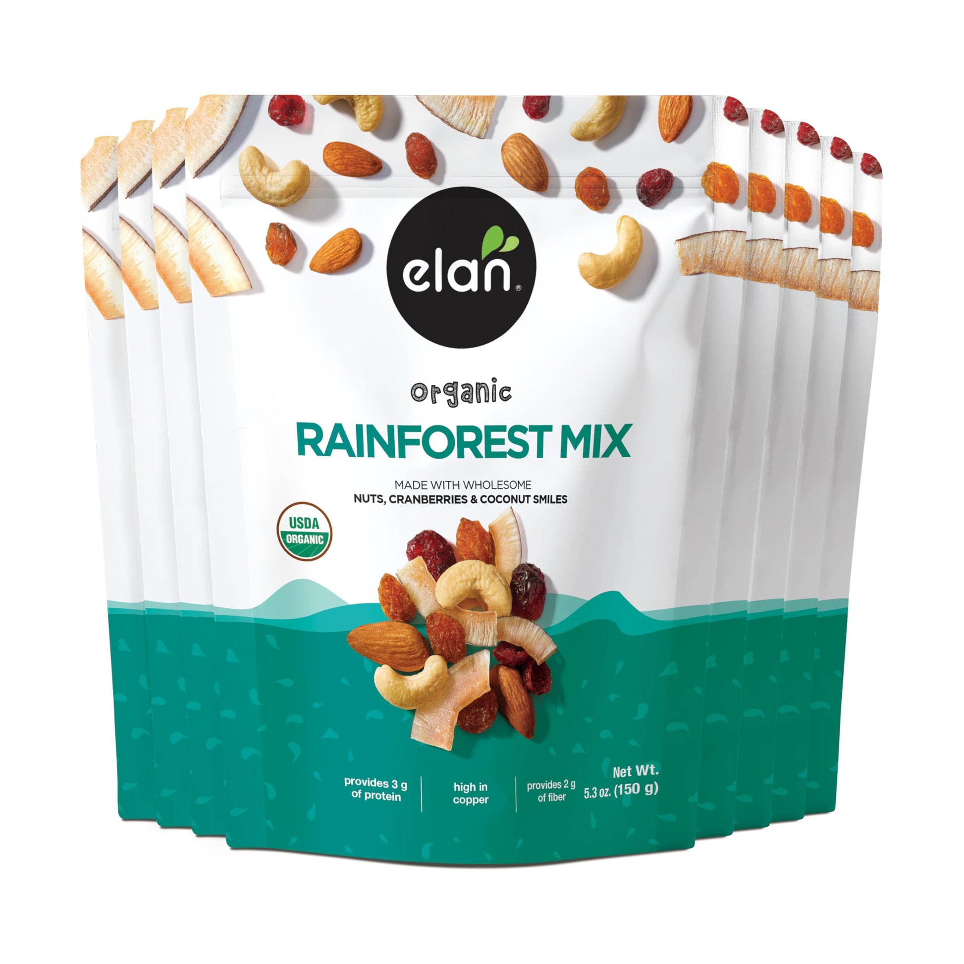 Elan Organic Rainforest Mix, Dried Fruits & Nuts, Non-GMO, Gluten-Free, Vegan, 42.4 oz