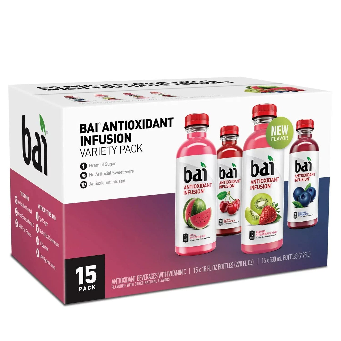 Bai Antioxidant Infusion Variety Pack 18 fl. oz.  15 ct.