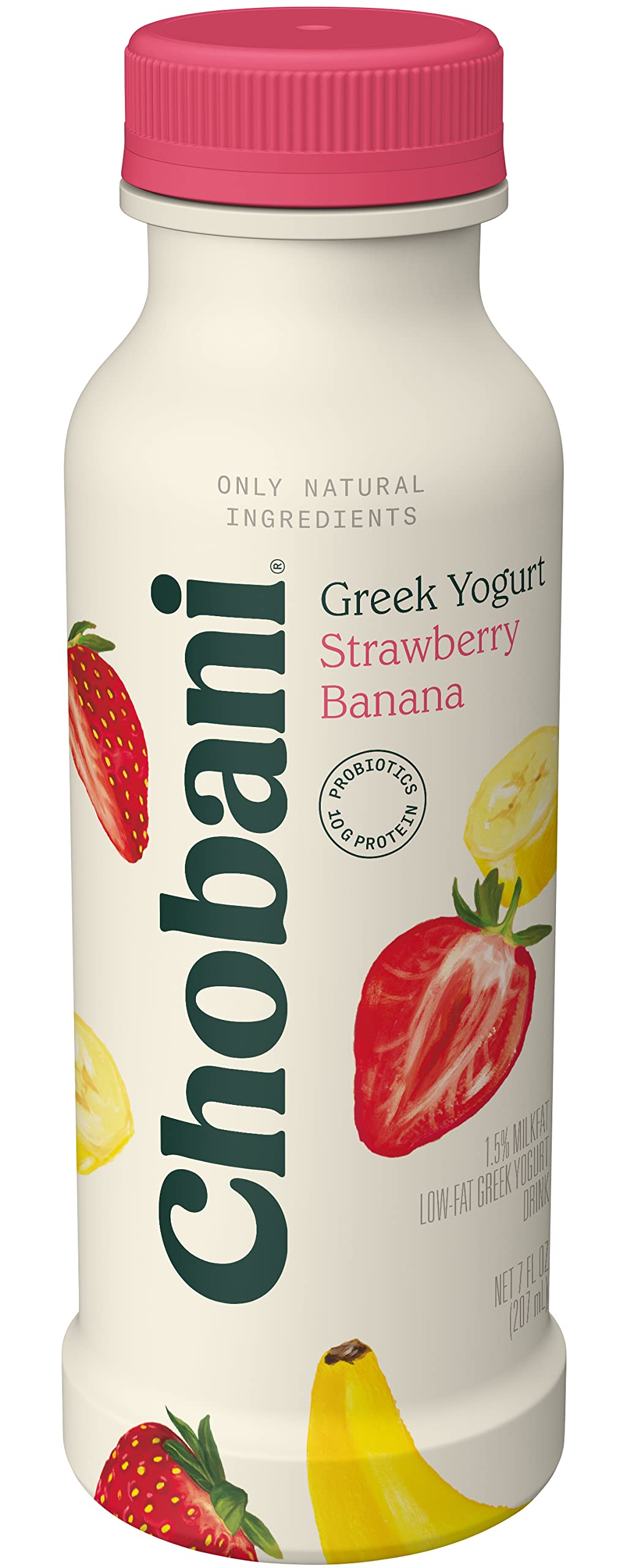 Chobani Strawberry Banana Low-Fat Greek Yogurt Drink 7oz