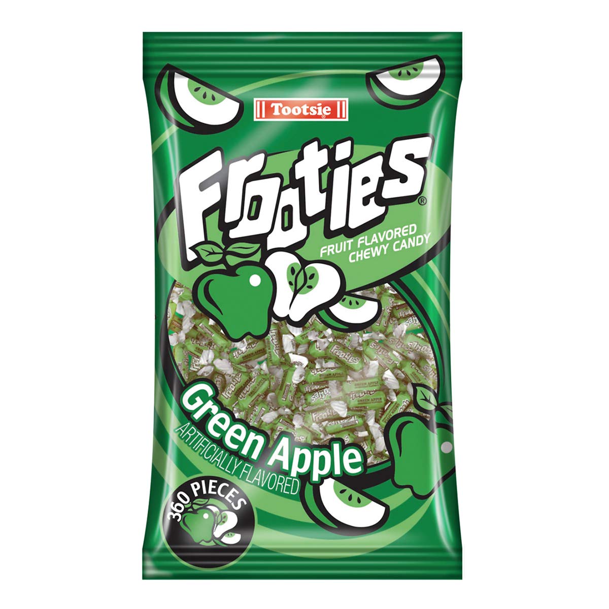 Green Apple Tootsie Roll Frooties Chewy Candy - 38.8 Oz 360-Piece Bag (Gluten Free ~ Peanut Free)