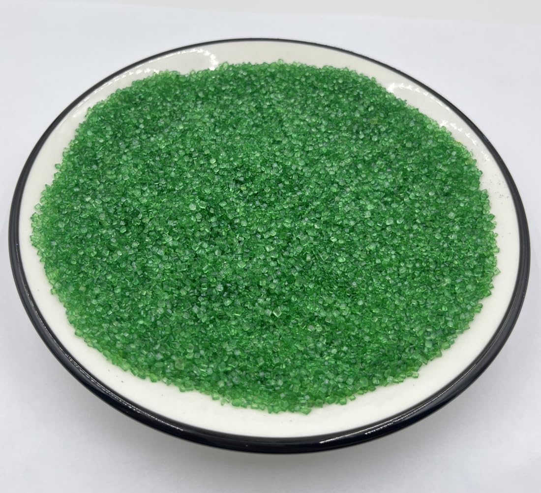 Senchanting Christmas Green Sanding Sugar Sprinkles, Edible Crystal Christmas Green Sanding Candy Sugar For Cake Decorating Wedd