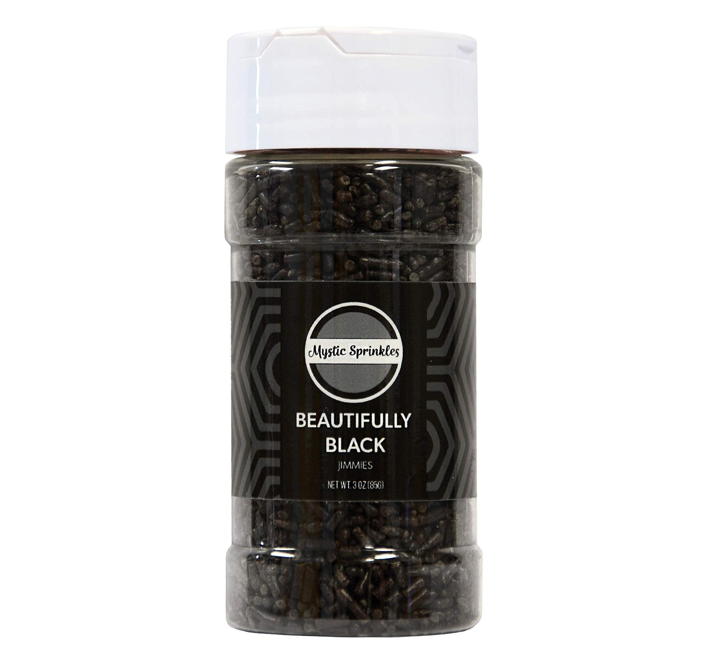 Mystic Sprinkles Solid Color Jimmy Sprinkles (Beautifully Black Jimmies 3Oz)