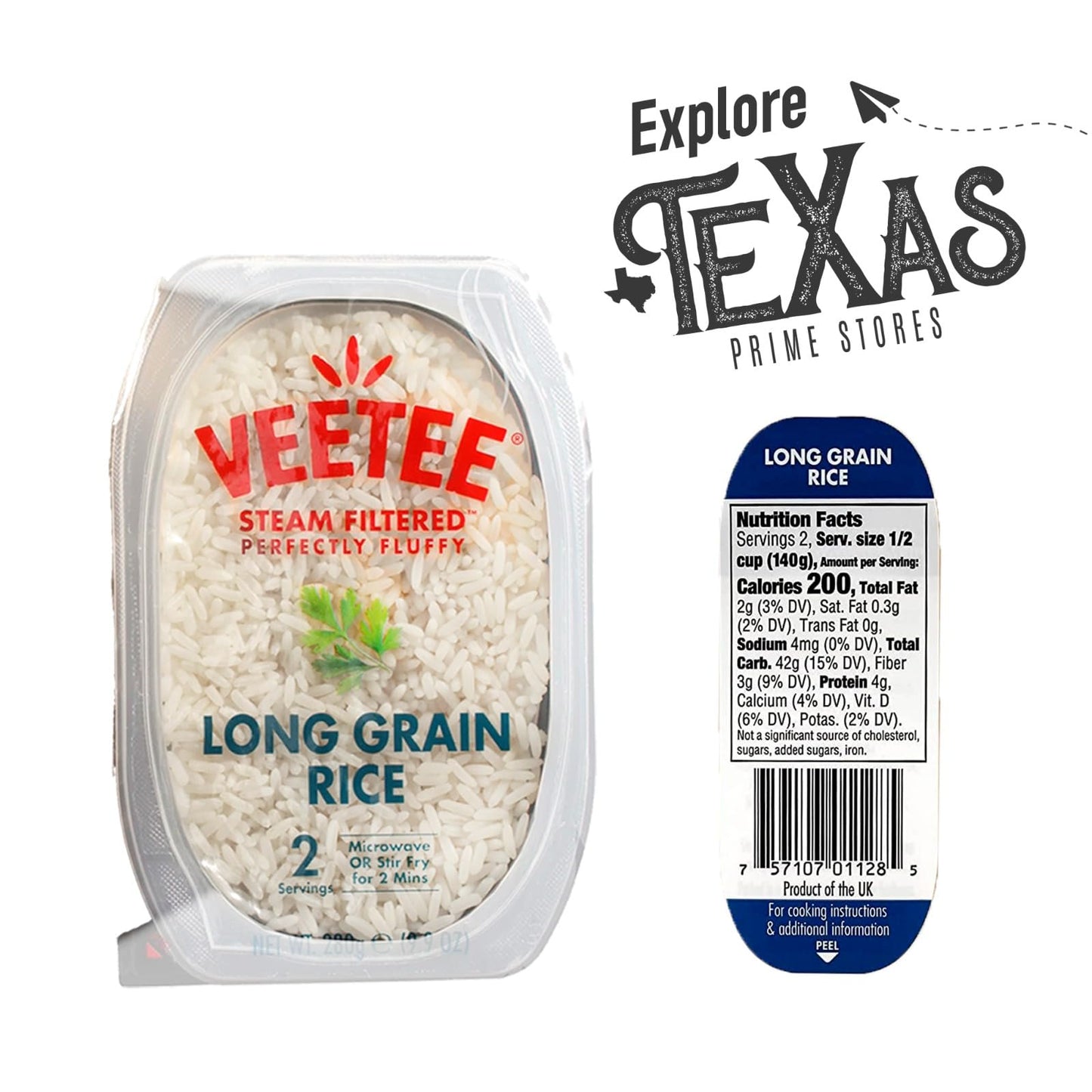 Veetee 6-Pack Long Grain Rice Steam Filtered 10.6 Oz Microwaveable Tray