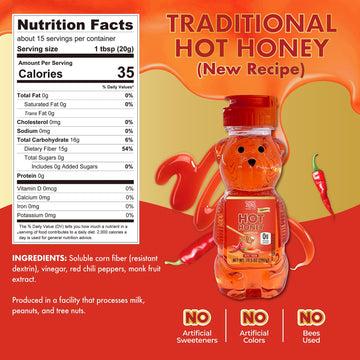 Choczero Hot Honey, Sugar Free Spicy Honey, New Recipe, Keto, Vegan, All Natural, Infused With Red Chili Peppers, 10.5 Ounce (Pa
