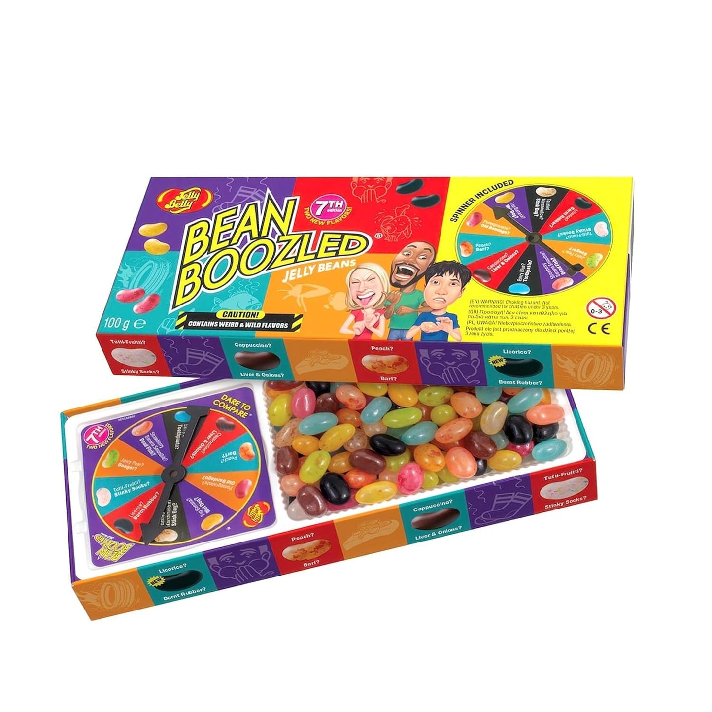 Jelly Belly Beanboozled 7Th Edition Spinner Game + Refill Bag – Gross Vs. Delicious Jelly Beans – Fun Party Game & Gag Gift For Kids, Teens & Mature-Themeds
