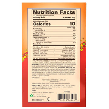 Now Foods, Slender Sticks, Tropical Punch, 15 Calories Per Stick, Refreshingly Delicious, With Antioxidant Vitamins A,C, E, 12/B