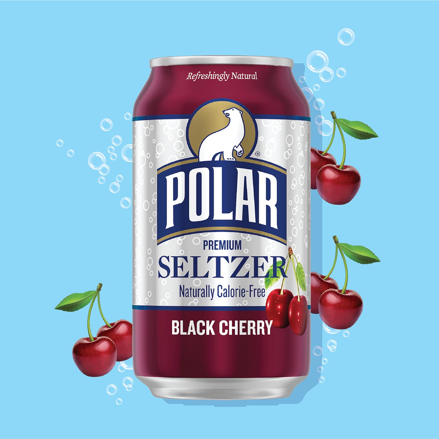 POLAR Seltzer Water Black Cherry, 12 fl oz Cans, 18 Pack, Model 10161309