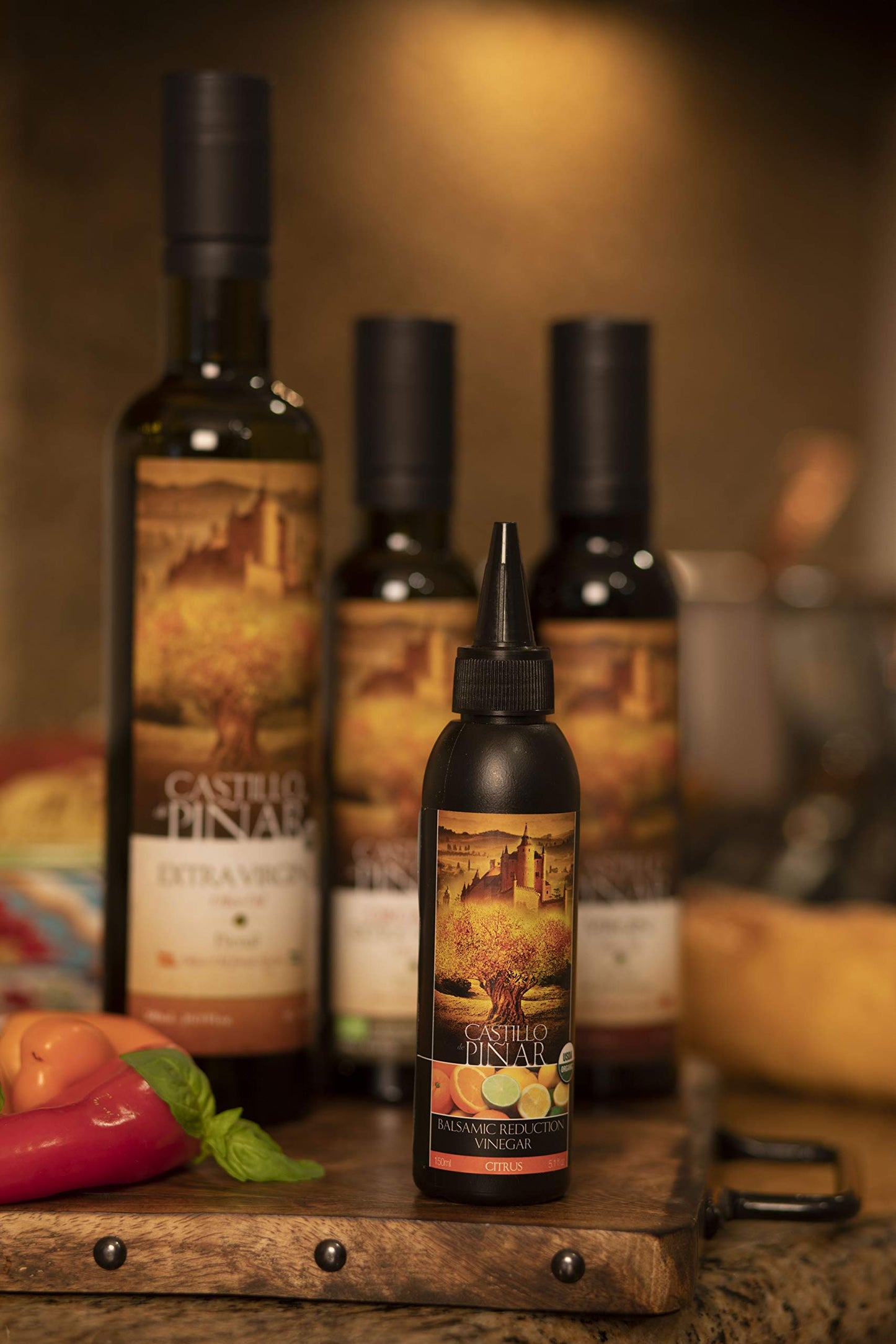 Citrus Balsamic Reduced Vinegar Non-GMO. Certified USDA Organic Castillo de Piar