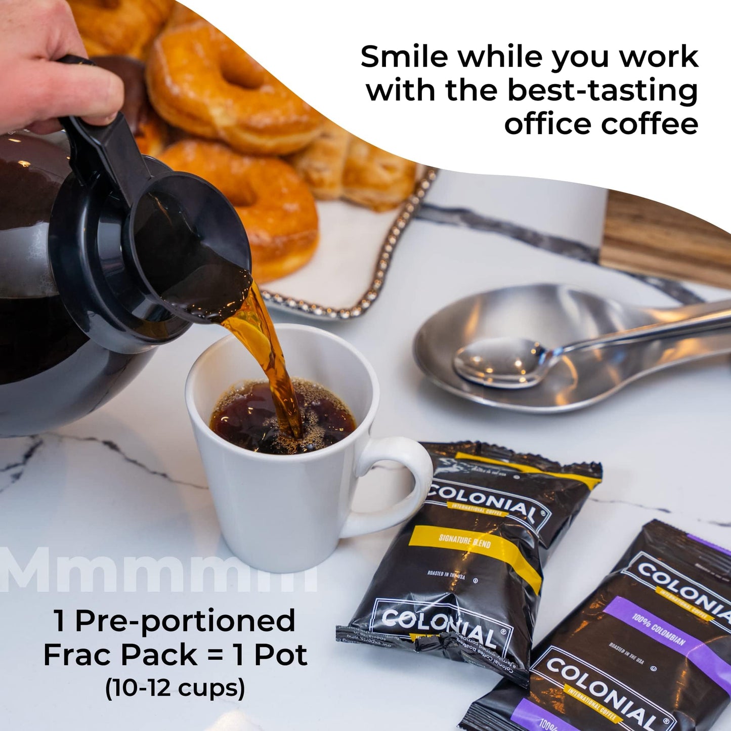 Colonial Coffee Packets, Pre Ground Coffee Packs, European Dark Roast Coffee, Bulk Single Pot Bags For Drip Coffee Makers, (2.5