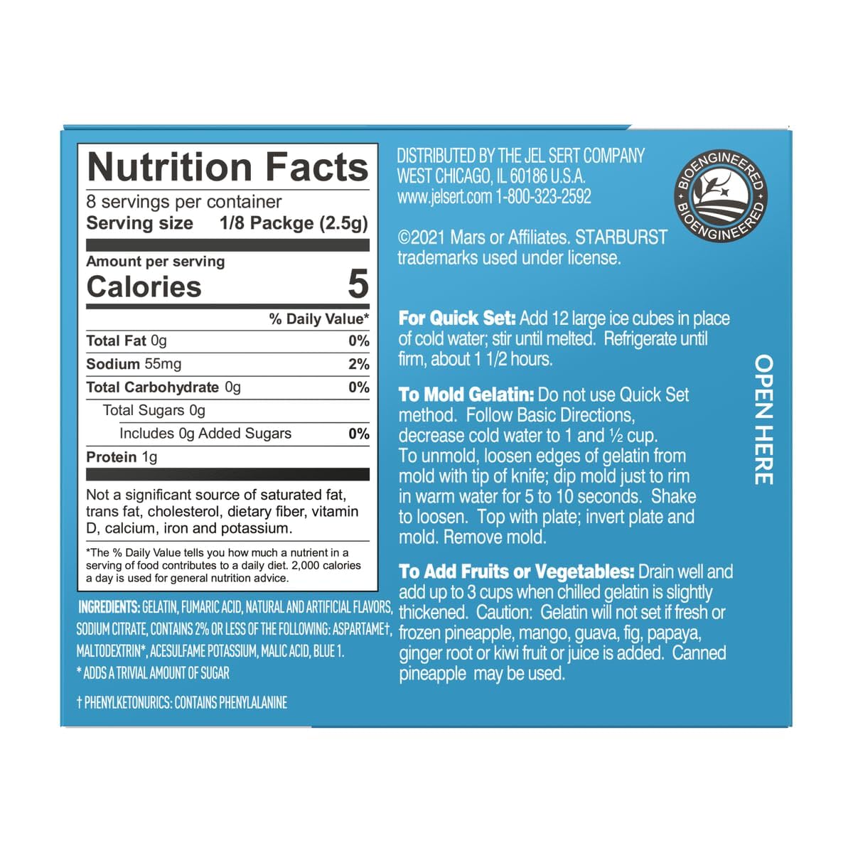 Starburst Sugar Free Gelatin Variety Pack - Pack of 6-3 Flavors - 2 of Each Flavor - Strawberry  Blue Raspberry  and Cherry - Easy to Make for a Variety of Uses