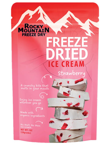 Rocky Mountain Freeze Dry Freeze Dried Strawberry Ice Cream Snack – 1 OZ