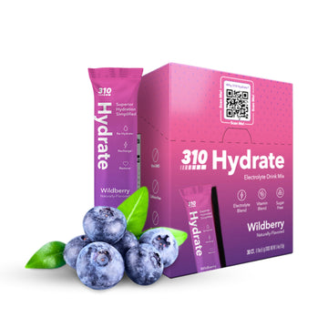 310 Hydrate Wildberry Electrolytes Powder Packets - No Sugar Hydration Packets with Key Vitamins & Minerals - Keto Friendly - Ta