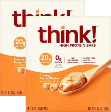 Think Thin 20 Pack (2 X Box of 10) (1 200g) - (Creamy Peanut Butter)