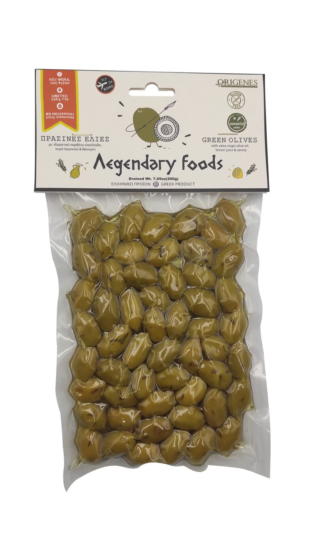 Pack Of 4 Green Olives In Vacuum Bag , Marinated Olives In Savory Lemon Juice, Freshly Sealed Olives With Extra Virgin Oil 4X200G