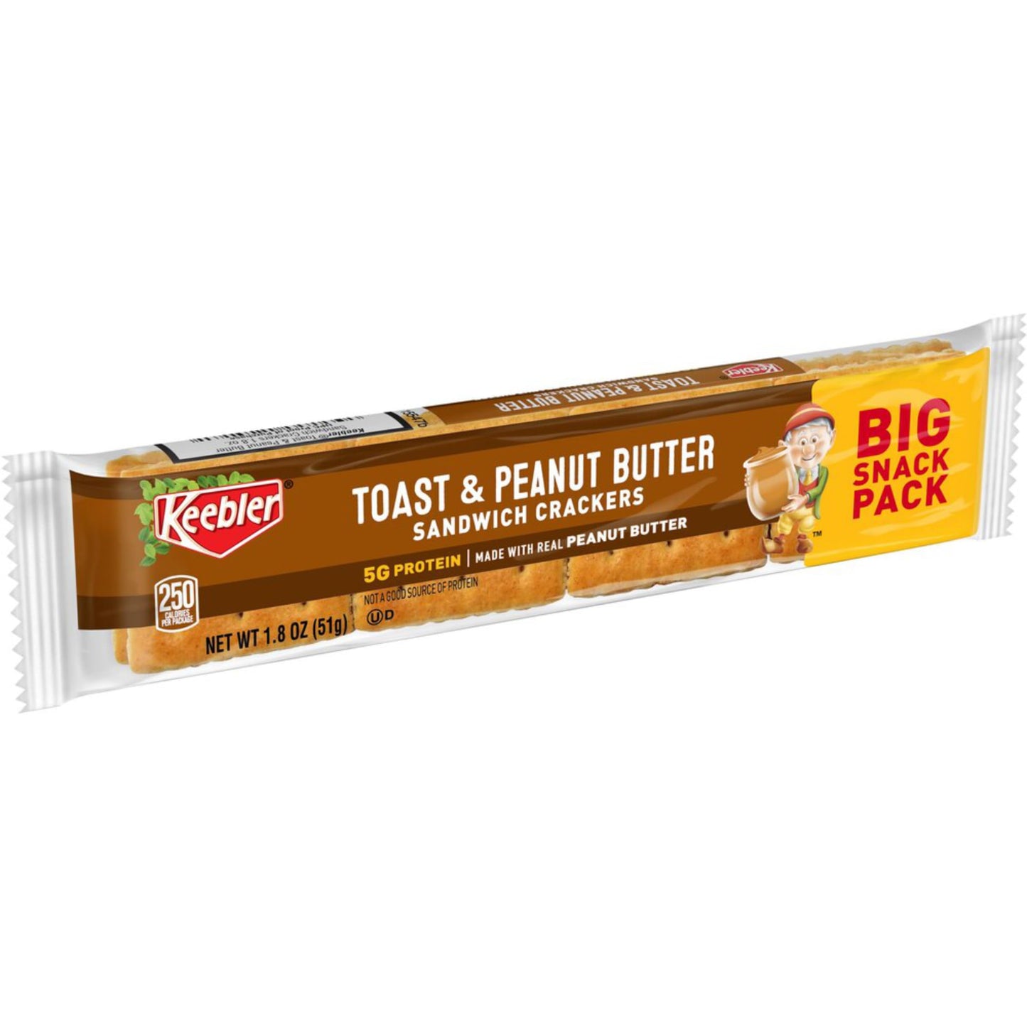 Keebler Toast & Peanut Butter Sandwich Crackers Snack Pack, 1.8 Oz (12-Pack)