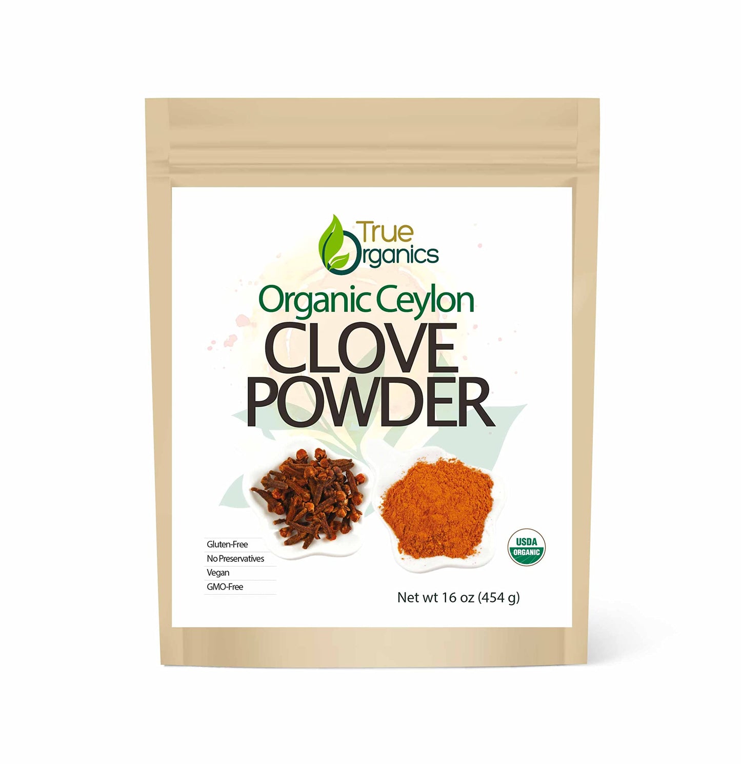 True Organic Ceylon Ground Cloves, 3.5 Ounces, Organic Clove Powder Usda Organic & Kosher Certified, Non-Gmo, Fresh Organic Clov