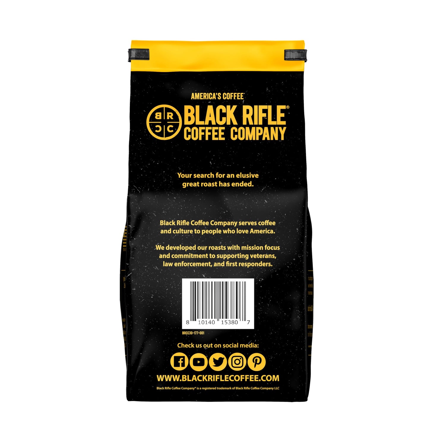 Black   Coffee Company Ground Coffee Dark Roast, 18oz Bag, Made from Colombian & Brazilian Arabica Beans