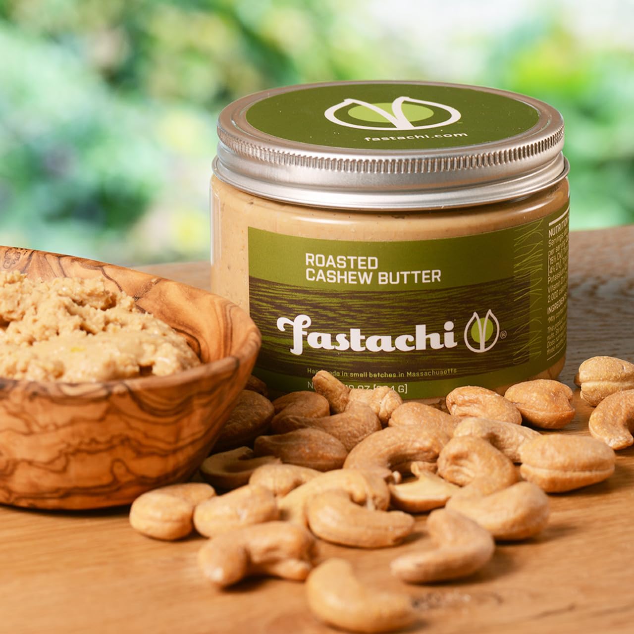 Fastachi Cashew Butter Roasted (10Oz) | 100% Pure Cashews | Hand-Roasted | No Sugar | No Salt | No Palm Oil | Creamy Texture | N