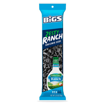 BIGS Hidden Valley Ranch Sunflower Seeds, Keto Friendly Snack, Low Carb Lifestyle, 2.75 oz Bag