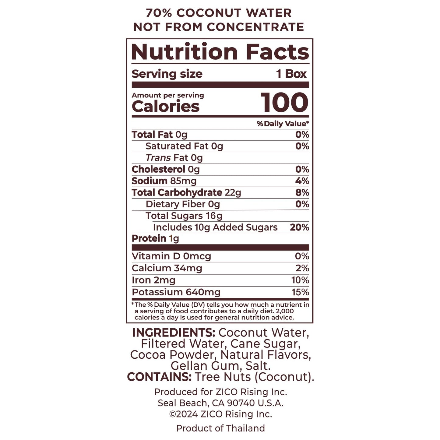 Zico Chocolate Coconut Water, Dairy-Free & Plant-Based, Tastes Like Chocolate Milk, 11.2 Fl Oz, Pack of 12