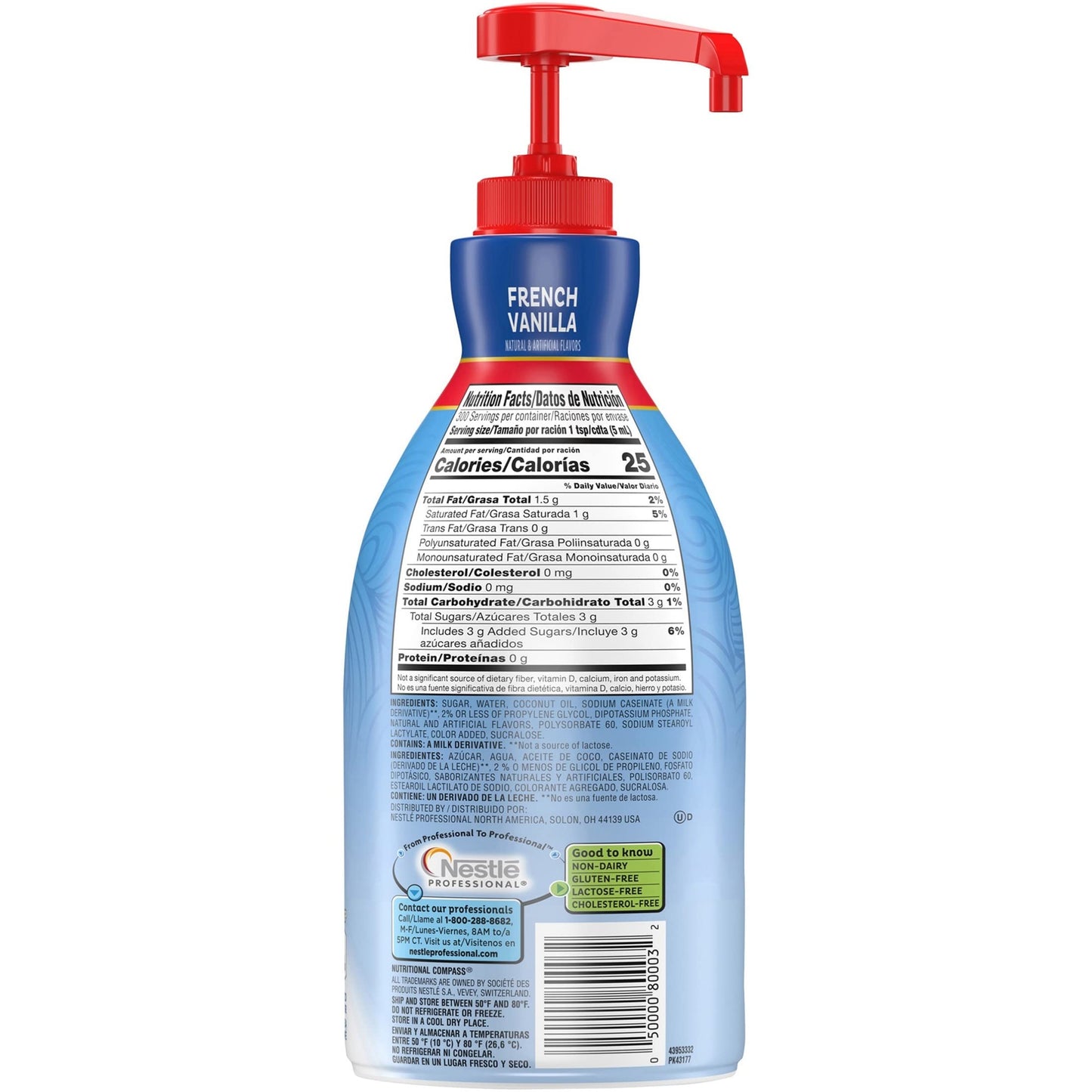 Coffee-mate 31803 Liquid Coffee Creamer, French Vanilla, 1500mL Pump Bottle
