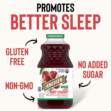 R.W. Knudsen Organic Just Tart Cherry Juice, 32 fl oz (Pack of 6), Organic Just Tart Cherry, Model 74682510492
