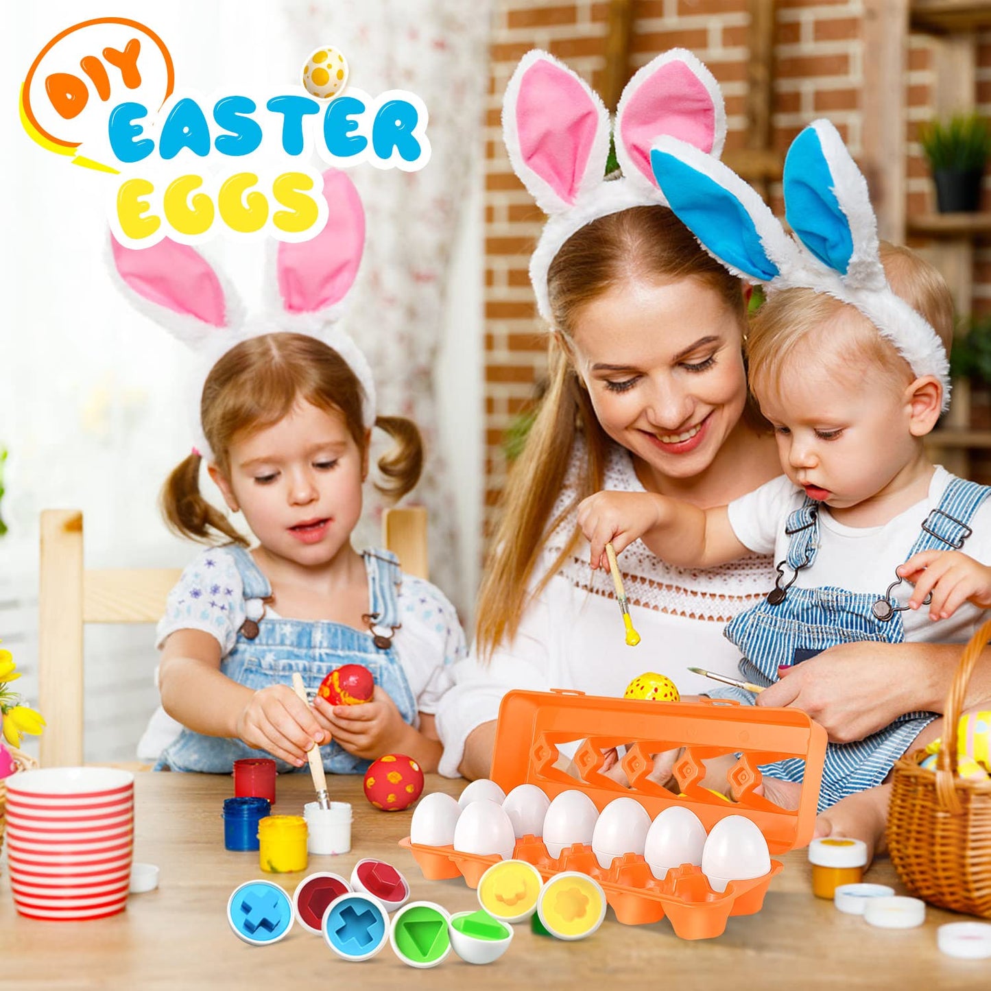Cpsyub Egg Toys For Toddlers 1-3, Easter Eggs Learning Toys For 1, 2, 3 Year Old Girlsboys, Montessori Egg Matching Toy Educatio