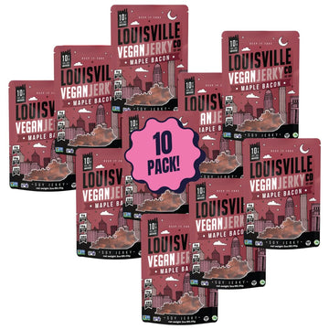 Louisville Vegan Jerky - Maple Bacon Vegan Meat - Lip-Smacking Vegan-Friendly & Vegetarian Jerky - Non-GMO Soy Protein, Gluten-F
