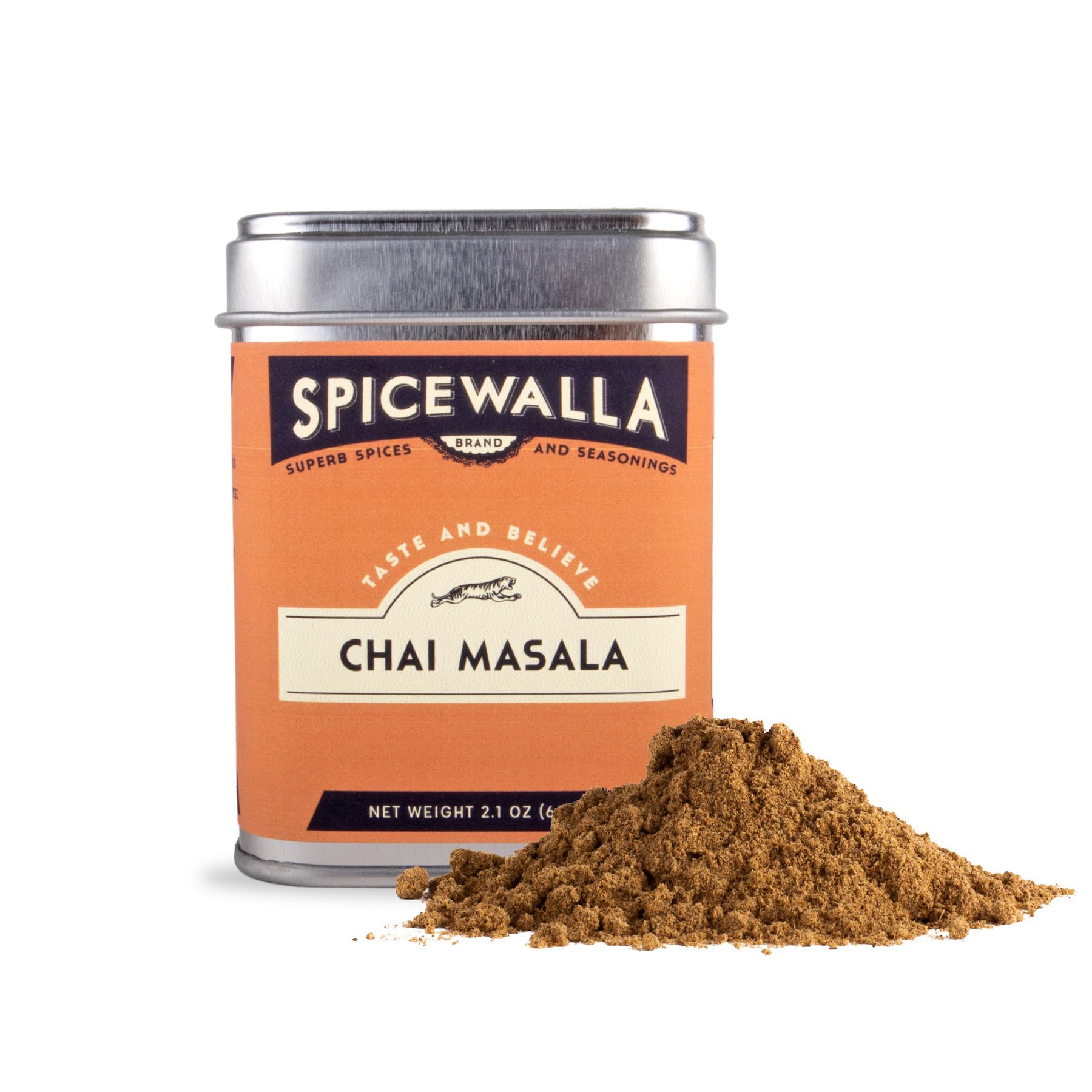 SPICEWALLA Masala Chai Spice Unsweetened Powdered Spice 2.1 oz - Ideal for Tea, Latte, and Coffee