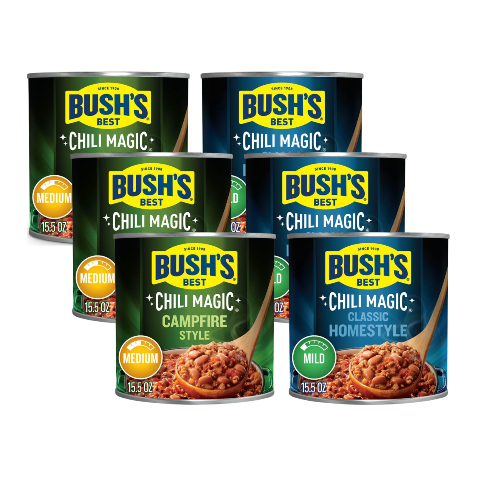 Best Chili Magic  Chili Starter Blends  (Classic Homestyle  & Campfire Style) 15.5Oz (3Ea) (Variety Pack)