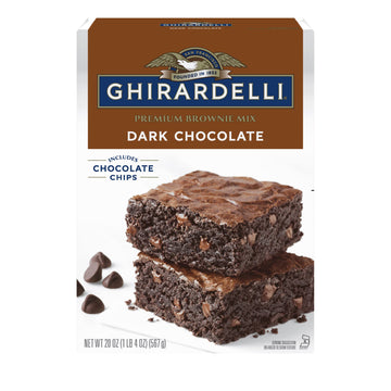 Ghirardelli Dark Chocolate Brownie Mix with Chocolate Chips, 20 oz Box