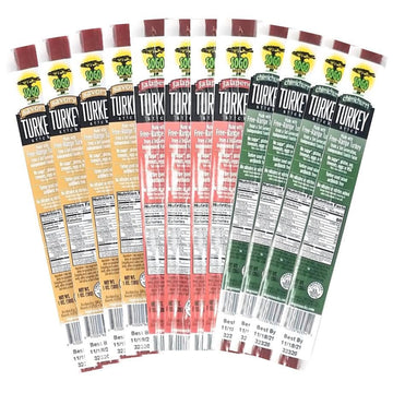 Sogo Snacks Turkey Variety, No Sugar, Low Carb, Gluten Free, 1 oz, Pack of 12