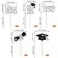 YCTHUNFISH 30 Pack Graduation Cupcake Toppers Silver Glitter Class of 2025 Decorations for Senior Party Supplies