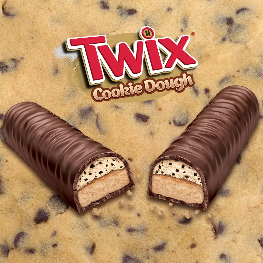 TWIX Cookie Dough Milk Chocolate Bars, 1.36 oz (Pack of 20)