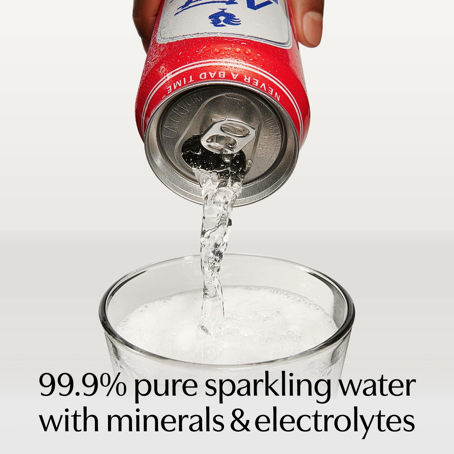 Not Malt-Inspired American Sparkling Water, Original, 99.9% Pure, Mineral & Electrolyte Blend, Unflavored Plain Carbonated Water, Made In America, 16 Oz Tallboy Cans, 24 Pack
