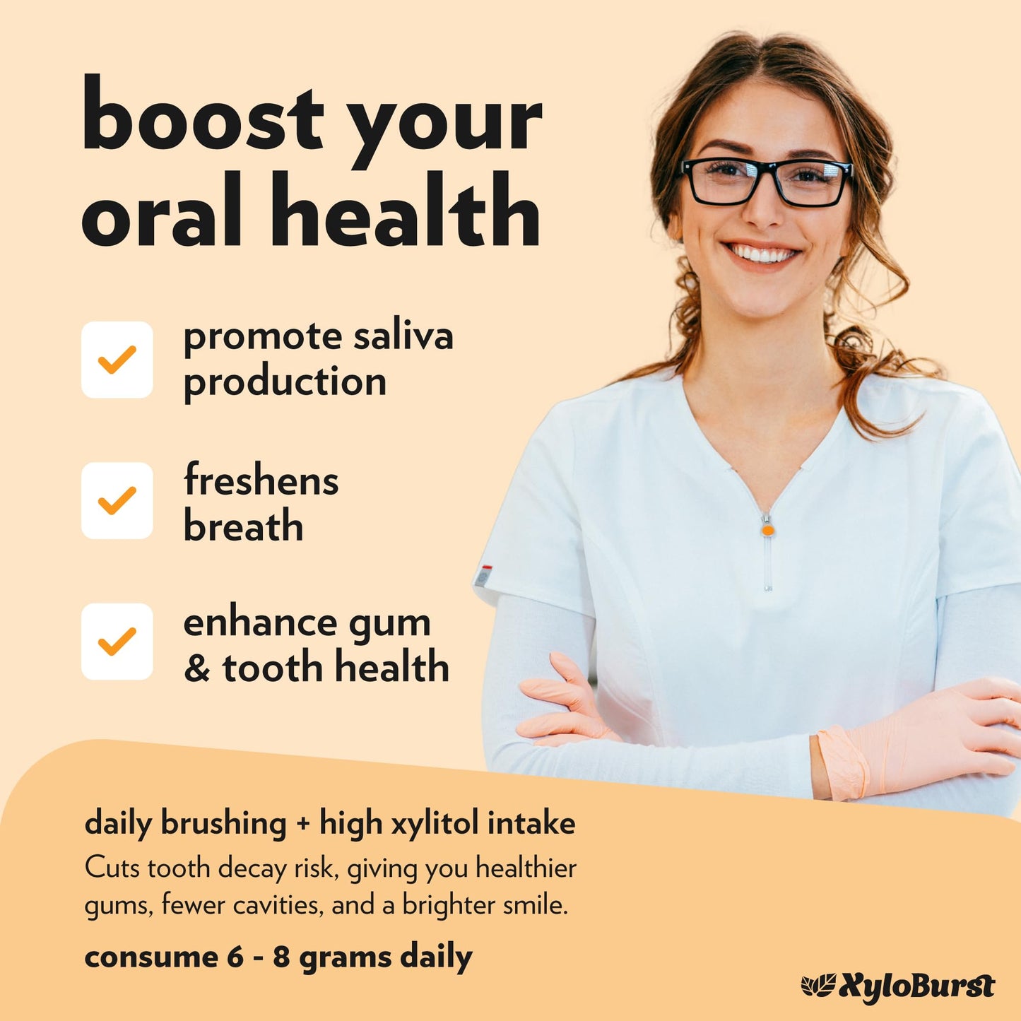 XyloBurst Xylitol Chewing Gum | Sugar Free, Gluten Free, Keto Friendly | Aspartame Free | Fruit Flavor | 500-Count Bag