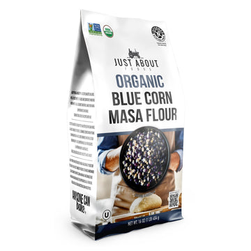 USDA Organic Blue Corn Flour 1lb, Flour for Tortillas, Sopes, and Mexican Dishes, Gluten-Free, Kosher and Vegan, Masa Flour for 
