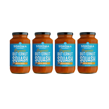 Sonoma Gourmet Organic Butternut Squash Pasta Sauce | USDA Organic, Vegan, Non-GMO, No Sugar Added | 25 Ounce Jars (Pack of 4)