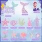 Lukinuo Mermaid Cake Toppers For Girl 30Pcs Little Mermaid Figurine Under The Sea Ocean Cake Decor Seaweed Bubble Starfish Shell