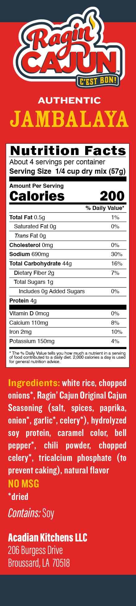 Ragin Cajun Jambalaya 8Oz (Pack Of 6)